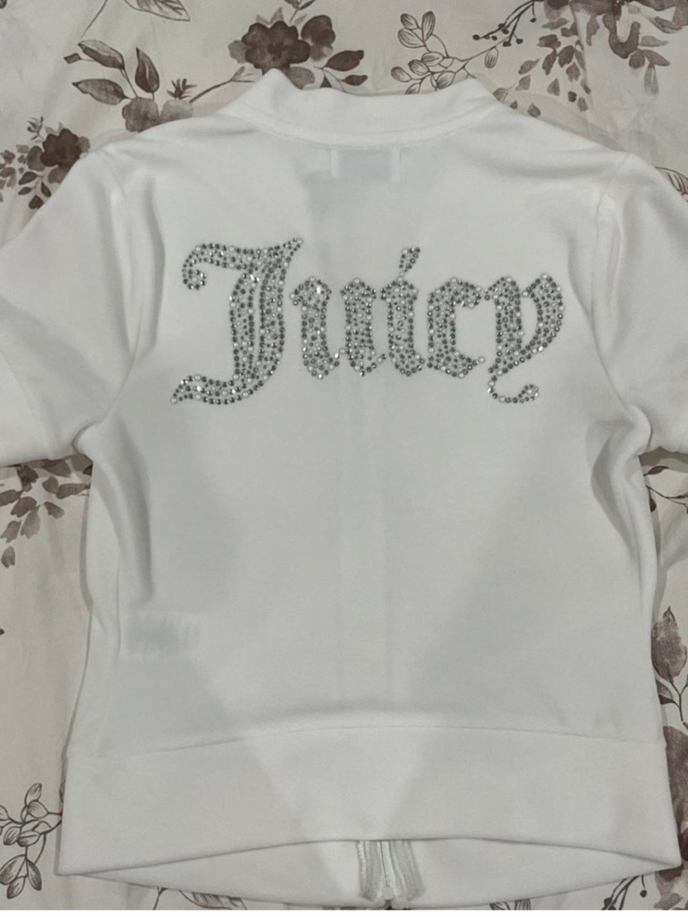 NWT Juicy Couture Rhinestone Logo Short Sleeve Velour Zipper Jacket